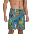 thumbnail image 2 of Sikiie Animals In Camping Mens Pajama Shorts, Lightweight Lounge Pant with Pockets Soft Sleep Pj Shorts for MenLarge, 2 of 6