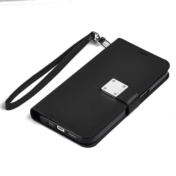 Entronix Foldable Case for Galaxy S26, Book Wallet Cover with Cash Card Holder & Lanyard, Black
