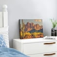 thumbnail image 3 of JRXY Superstition Mountains Sunset Wall Art Arizona Western Desert Cactus Paintings Canvas Art Saguaros Landscape on Canvas for Living Room 20x16inch, 3 of 6