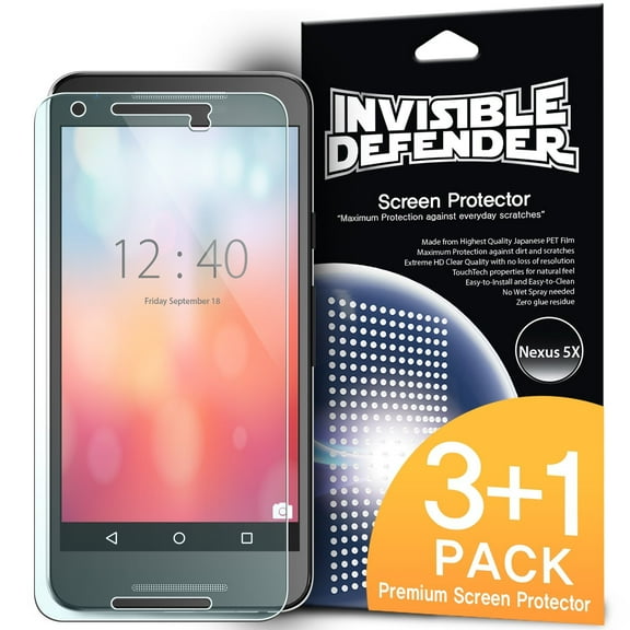 Nexus 5X Screen Protector - Invisible Defender, 4 Pack, MAX HD CLEAR QUALITY