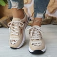 thumbnail image 2 of Zapatillas deportivas con plataforma y cuña para mujer, cómodas, con cordones, informales, de suela gruesa, para viajes y caminatas., 2 of 7