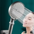 thumbnail image 2 of Anuirheih Clearance Shower Heads High Pressure 5 Spray Setting, 5" Rainfall Shower Head Adjustable Durable Bathroom Accessories(Gray), 2 of 6