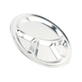thumbnail image 1 of HEALEEP Metal Divided Plate Food Storage Stainless Steel Tray Silver 1Pcs for Restaurant and Cafe, 1 of 8