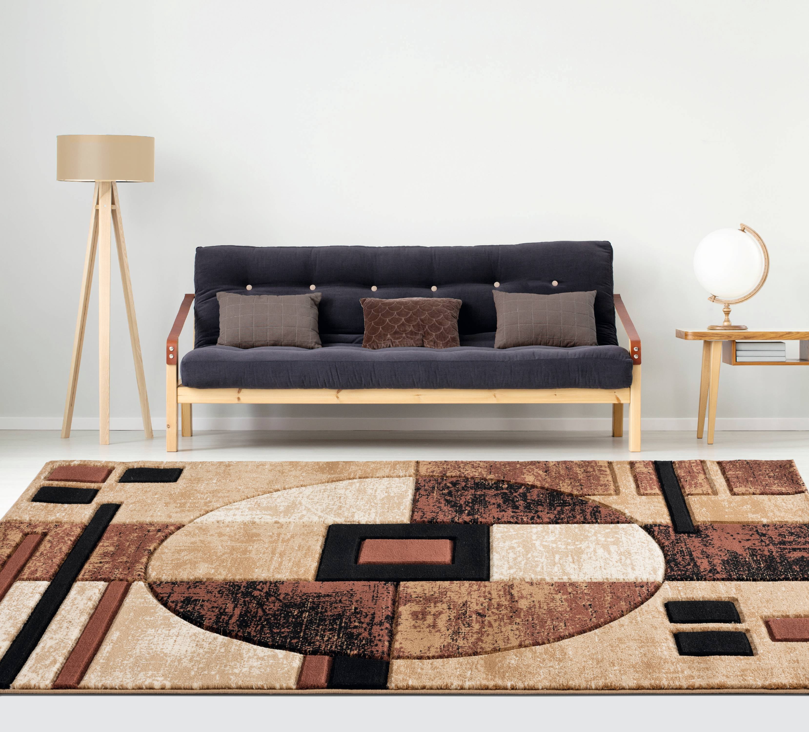 United Weavers Drachma Attica Modern Abstract Accent Rug, Brown, 2'7" x 4'2"