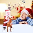 thumbnail image 4 of Papá Noel creativo montando en alces Juguete eléctrico Música para niños Regalo de Navidad Tmvgtek juguetes de los niños, 4 of 9