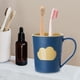 thumbnail image 1 of Taza de cepillo de dientes Vaso de baño Irrompible Simple Antideslizante Gran capacidad Patrón nublado Taza de enjuague bucal Soporte de cepillo de Azul oscuro BLESIY Porta cepillo de dientes, 1 of 8