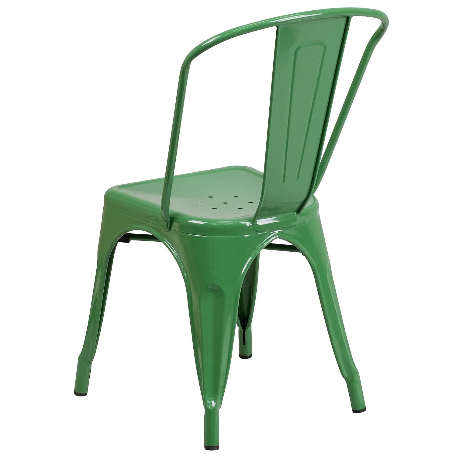 Bowery Hill Stackable Metal Dining Side Chair in Green