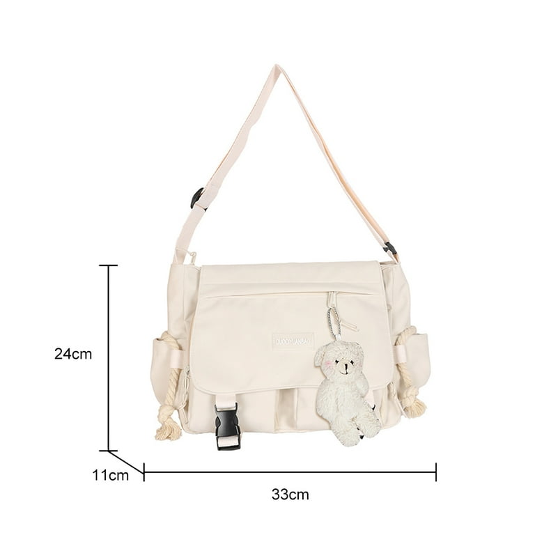 小物 Bibiy MILLIE SUSPENDERS WHITE Bxingsftys Kawaii Messenger Bag - Nylon Shoulder Bag for