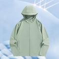 thumbnail image 2 of UTSJKR Men's Adjustable Drawstring Hem Packable Quick Dry Hooded Windbreaker, Casual Jacket, Travel Hiking Daily Outdoor Portable Wear Green XXL, 2 of 9