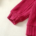 thumbnail image 3 of 2T Baby Girls Clothes 3T Girls 3PCS Fall Winter Outfits Set Solid Color Round Neck Toddler Girls Long Sleeve Top Pants Set with Headband Red, 3 of 10