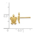 thumbnail image 2 of 14k Yellow Gold Mini Turtle Post Earrings - .9 Grams - Measures 9x6mm Wide, 2 of 2