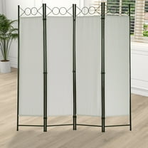 YRLLENSDAN Partition Room Dividers with 4 Panels, Steel Frame Folding Privacy Screen for Room 5.6Ft Portable Room Divider Screen Freestanding Fabric Room Divider