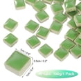 thumbnail image 2 of Azulejos de mosaico cuadrados de 100g, azulejos de cerámica de mosaico, 0.4 x 0.4 pulgadas, verde esmeralda, 2 of 7