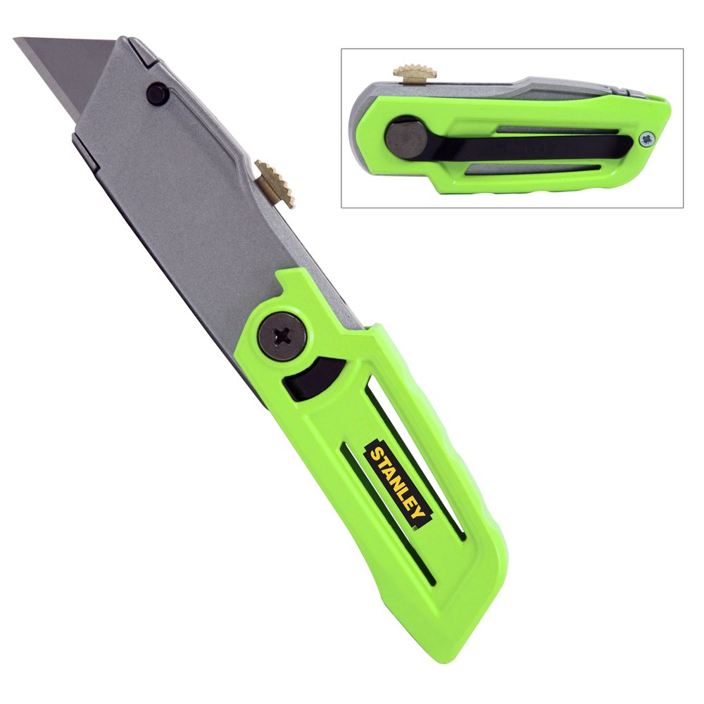 Stanley 10823 23/8" High Visibility Green Folding Utility Knife