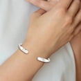 thumbnail image 4 of Auriga Fine Jewelry 925 Sterling Silver Polished with Hammered Ends Cuff Bangle for Women, 4 of 6