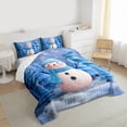thumbnail image 3 of Homewish Kids Kawaii Snowman Bedding Comforter Set, Cute Blue Twin Comforter Sets, Merry Xmas Tree Bedding Set, Luxury Bedroom Decor, 3 of 8