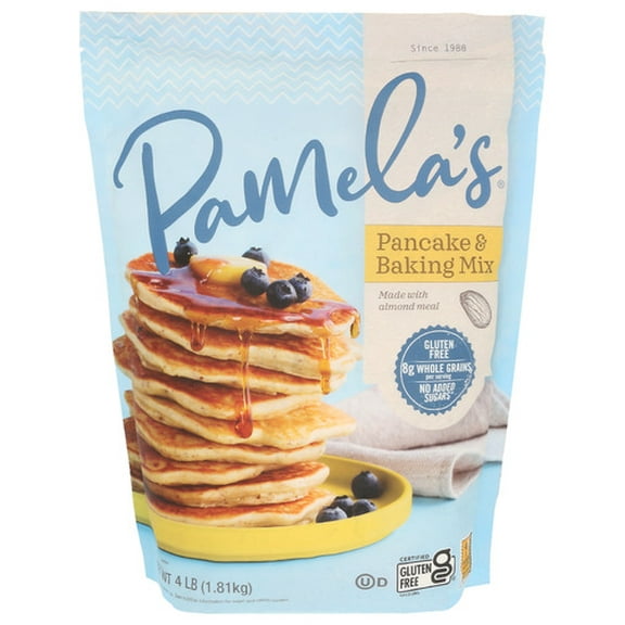 Pamela's Mix Pancake Baking Wheat-Free 4 lb Pack of 3
