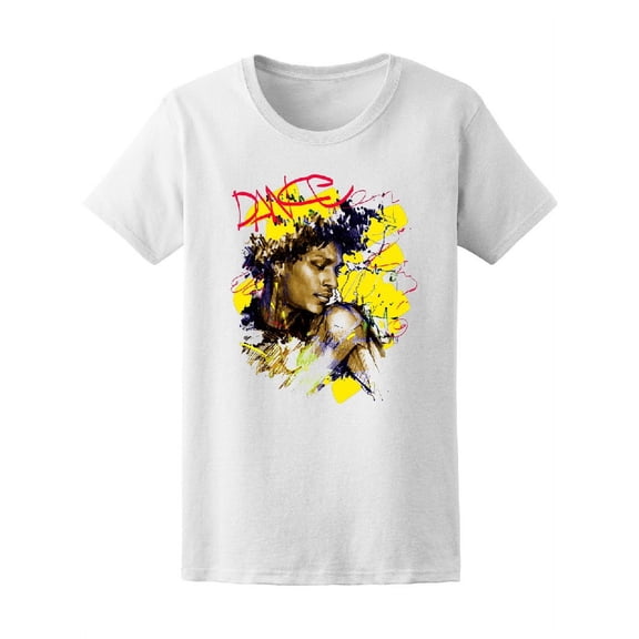 Dance Portrait And Yellow Paint T-Shirt Women -Image by Shutterstock, Female Large