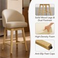 thumbnail image 5 of ReNest 27" Counter Height Bar Stools, Upholstered Barrel Back Barstools with Solid Wood Legs & Footrest, for Kitchen Island & Home Bar, Sand Fabric, Set of 4, 5 of 13