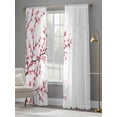 thumbnail image 5 of Cherry Blossom Semi Sheer Curtains 96 Inch Length 2 Panels Set, Spring Pink Floral Branches Watercolor Sheer Kitchen Curtain Privacy Voile Window Curtain for Living Room Bedroom Rod Pocket Drapes, 5 of 7