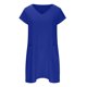 thumbnail image 4 of Puntoco Vestido De Manga Corta Con Cuello En V, Vestido Casual De Manga Corta Con Bolsillo De Algodón Y Lino De Color Sólido Con Cuello En V De Primavera Y Verano Para Mujer Azul Xxxl, 4 of 6