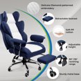 thumbnail image 5 of GTRACING Ergonomic Executive Cozy Fabric Gaming Office Chair with Footrest, Dark Blue&White, 5 of 8