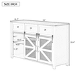 thumbnail image 3 of Hassch 55 Inch Farmhouse Sideboard Buffet Cabinet with Sliding Barn Doors, Coffee Bar Cabinet with Adjustable Shelves, Credenza with 3 Storage Drawers for Kitchen, Hallway, Dining Room, Navy Blue, 3 of 10