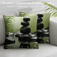 thumbnail image 3 of Fenyluxe Zen Green Plants Fall Decor Square Pillow Covers 1PC for Couch Sofa Indoor Outdoor Home Decor 22x22in, 3 of 5