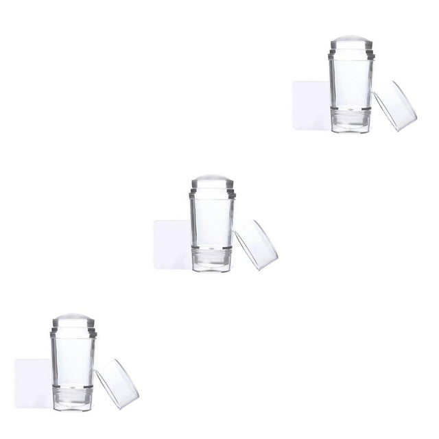 Soidarity Nail Stamper Jelly Silicone Double Head Portable DIY Nails Seal Forma de embudo Stencil Impresión Decoración Imagen bonita Type1 NO1