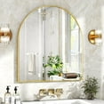 thumbnail image 3 of Arched Wall Mirror for Bathroom, Gold Vanity Mirror for Bedroom, Living Room, Entryway, Decorative Hanging Mirror for Wall, 3 of 9