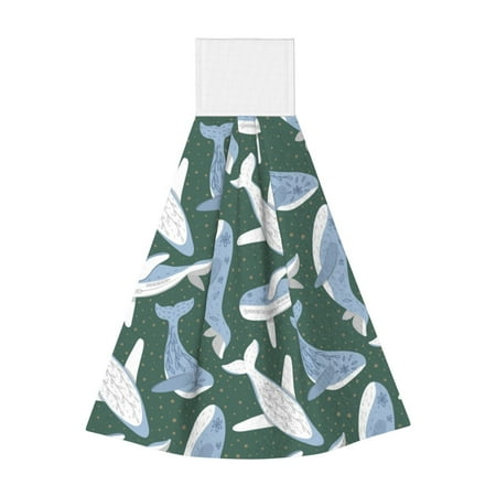 

Coaee Beautiful Whales for Fast Absorbent Hanging Towels with Velcro for Kitchen Bathroom Laundryroom