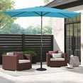 thumbnail image 7 of Heynemo 10x 6.5ft Rectangular Patio Umbrella, Outdoor Table Market Umbrella with Crank, 6 Steel Ribs, Polyester Canopy, Aluminum Pole,Lake Blue, 7 of 7