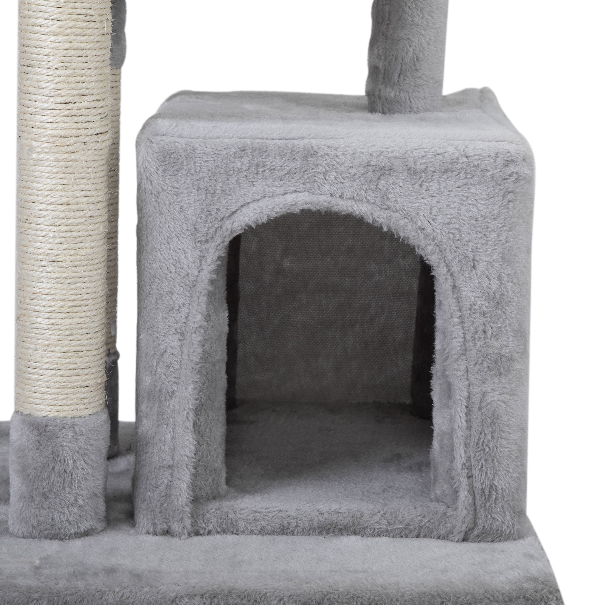 Pefilos 33" Cat Tower for Indoor Cute Cat Tree Kitten Cat Condo with Jump Platform Cat Furniture, Light Gray Pefilos 33" Cat Tower for Indoor Cute Cat Tree Kitten Cat Condo with Jump Platform Cat Furniture, Light Gray