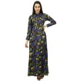 thumbnail image 1 of Bimba Women's Mandarin Collar Button Down Maxi Dress Winter Jilbab With Pockets, 1 of 6