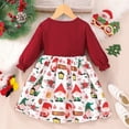 thumbnail image 4 of WUXIAN Toddler Girls Long Sleeve Christmas Cartoon Printed Princess Dress Dance Party Dresses Sundress Baby Children Soft Dailywear, 4 of 8