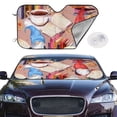 thumbnail image 3 of Lsque Gnomes Books Tea Cups Car Windshield Sun Shade | Accordion Folding Style Auto Shade for Car Truck SUV Van | Blocks UV Rays Sun Visor Protector | Medium, 3 of 7