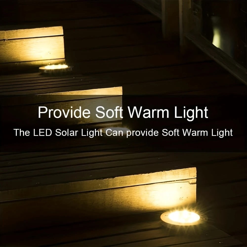 VUVIMEX 12PACK Solar Ground Lights Outdoor,8 LED Solar Powered in Ground Disk Light for Driveway Walkway Pathway Lawn Patio Yard Outside Garden Decor