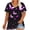 Purple, variant on Plus Size V-Neck T-Shirts for Women Butterfly Print Short Sleeve Curved Hem Casual Loose Summer Beach Vacation Tops, Purple 5XL