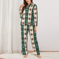 thumbnail image 2 of Fotbe Christmas Snowflakes Plaid Conjunto de Pijama de Manga Larga para Mujer con Estampado, Ropa de Dormir de 2 Piezas, Conjunto de Casa Suave y Cómodo con Bolsillos-XX-Large, 2 of 7