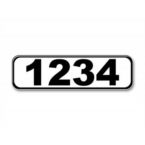 White Reflective Curb Address Sign