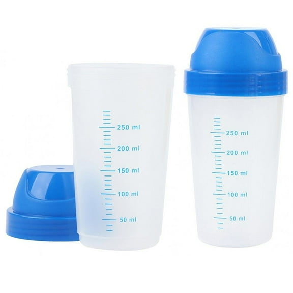 2PC 300ML Transparent Shaker Bottle Creative Milkshake Protein Powder Mixing Bottle Shake Cup Practical Water Bottle Drinkware