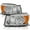 Chrome Housing Clear Lens, variant on Spec-D Tuning Chrome Headlights Compatible with 2006-2008 Toyota RAV4, Left + Right Pair Headlamps Assembly