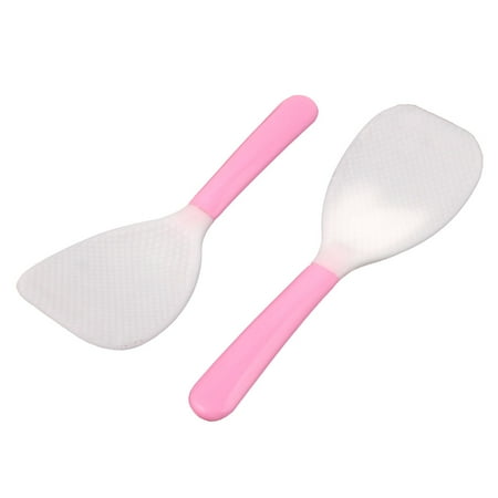 2pcs Plastic Dotted Flat Rice Scoop Paddle Spatula