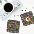 thumbnail image 4 of Yiaed Snake And Flower Print Leather Coasters for Drinks - Cup Coasters Coffee Table Kitchen Table Bar, Home & Office Gifts Handmade Drink Coasters-Square, 4 of 6