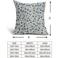 thumbnail image 5 of Blue Floral Pillow Covers 18x18 Set of 2 Vintage Rustic Old Style Cute Small Flower Blue Cream Print Decorative Outdoor Pillowcases Farmhouse Throw Cushion Case Decor for Couch Sofa Bed, 5 of 6