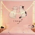 thumbnail image 4 of (130x150cm) Tapiz de pared de gato rosa de anime japonés, colgante de pared para decoración de dormitorio de niñas adolescentes, decoración de anime, decoración kawaii, revestimiento de paredes, alfom, 4 of 5