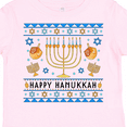 thumbnail image 4 of Inktastic Happy Hanukkah Sweater Style Design with Menorah and Dreidel Boys or Girls Toddler T-Shirt, 4 of 5