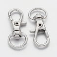 thumbnail image 2 of 20 pc Alloy Swivel Lobster Claw Clasps Swivel Snap Hook Platinum color 30.5x11mm Hole: 5x10mm, 2 of 3