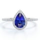 thumbnail image 1 of JeenMata Anillo de Compromiso de 1 Quilate con Piedra Natal de Septiembre en Corte de Pera - Anillo de Bodas - Anillo de Halo - Anillo Pavé - Anillo de Promesa - Baño de Oro Blanco de 18 K sobre Plata, 1 of 6