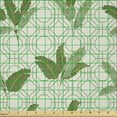 thumbnail image 2 of Ambesonne Retro Fabric by the Yard Microfiber, Palm Leaves Geometric, 3 Yards, Olive Green Cream, 2 of 2